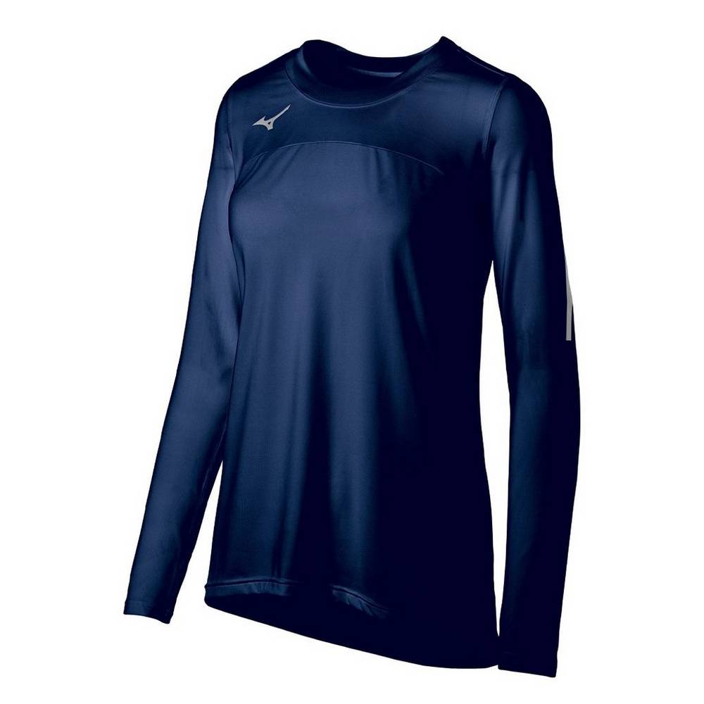 Maglia Mizuno Pallavolo Techno VII Long Sleeve Donna - Blu Marino - 48721-QMNZ